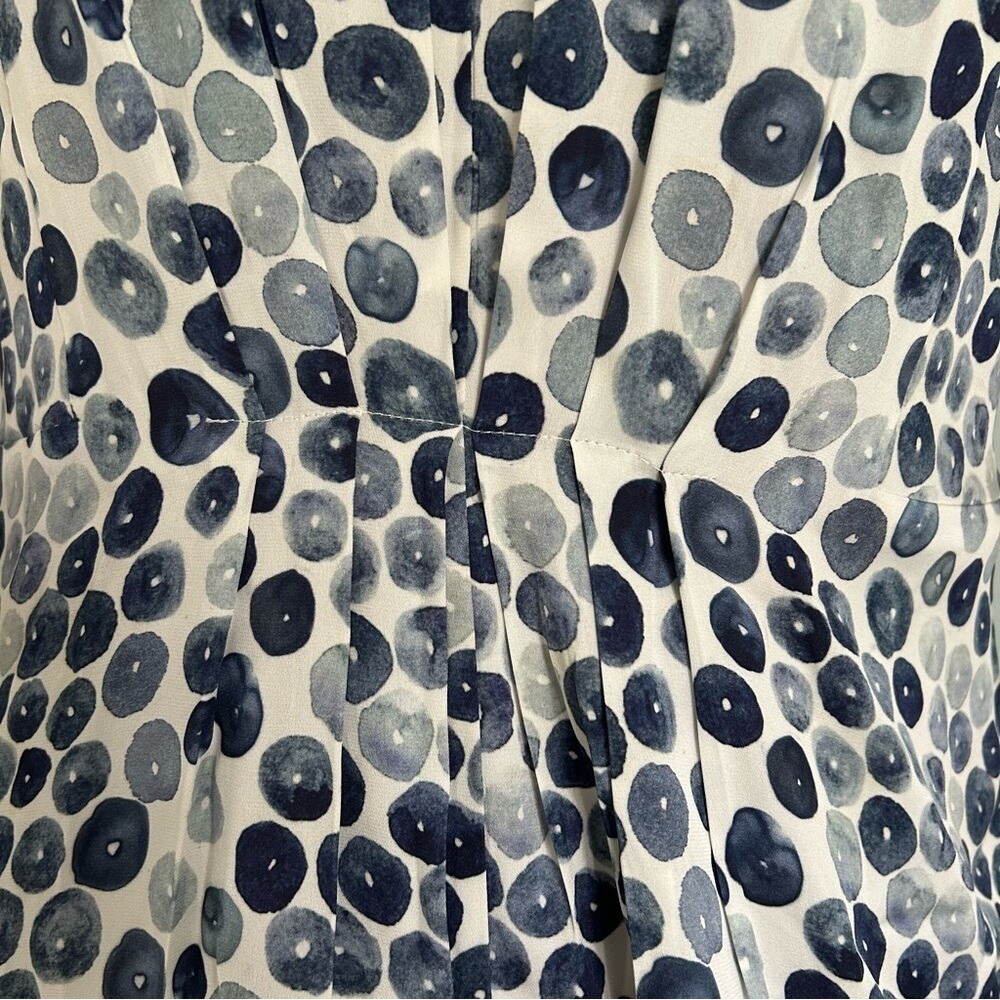 Nordstrom Collection Darlington Silk Blue Geometric Sheath Dress Pockets 4 - Picture 8 of 11